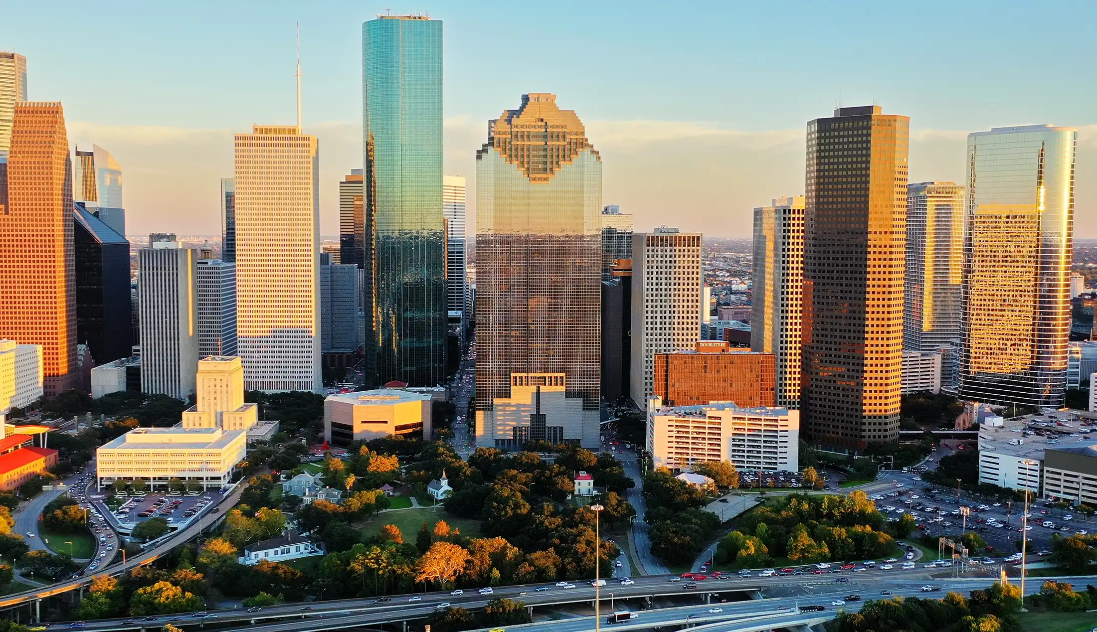 A Captivating Aerial View of Downtown Houston A Captivating Aerial View of Downtown Houston