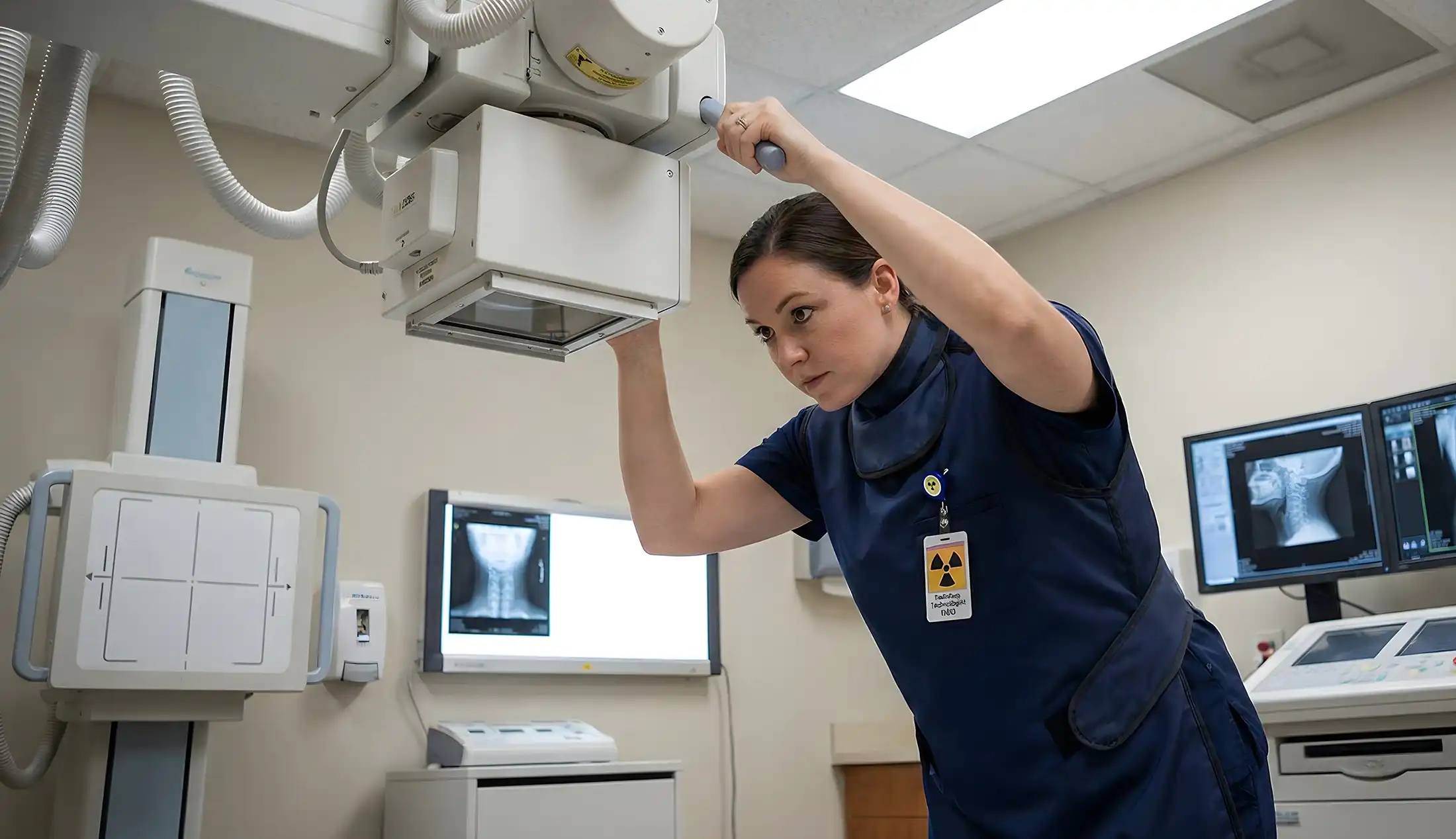 Radiologic Technologist Operating X-ray Machine Radiologic Technologist Operating X-ray Machine